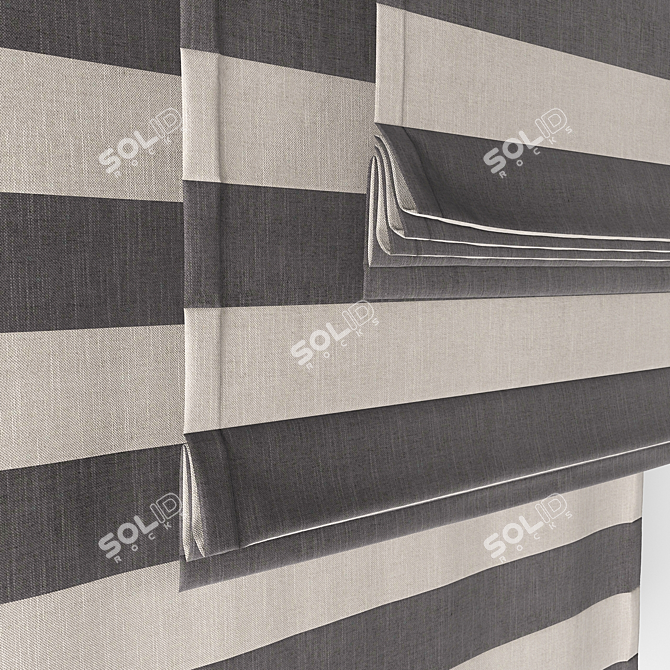 Elegant Roman Blinds 3D model image 2