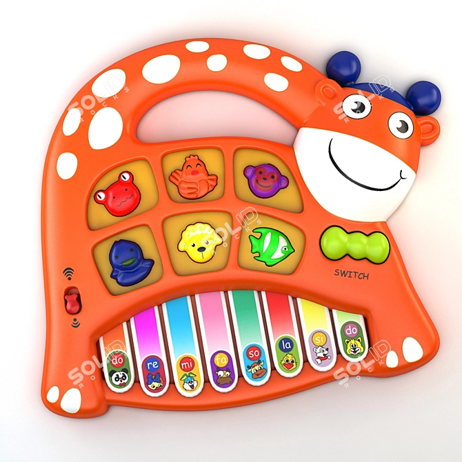 Title: Giraffe Toy Piano 3D model image 1