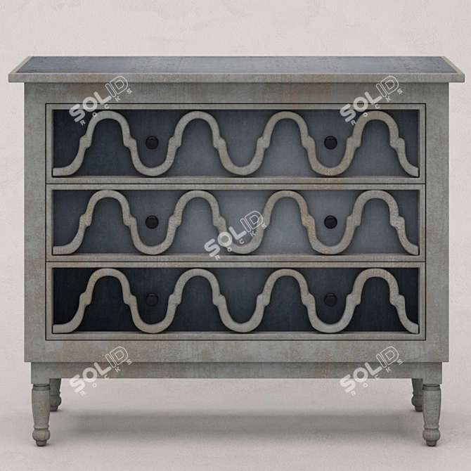 Rustic Wood and Metal Chest 3D model image 1
