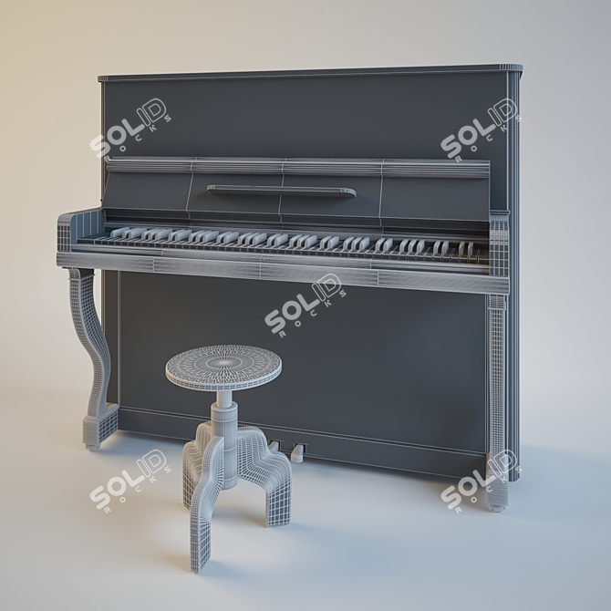 Elegant Rostov-Don Piano Set 3D model image 3