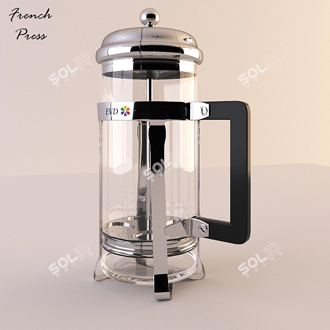 Elegant French Press for Rich Coffee 3D model image 1