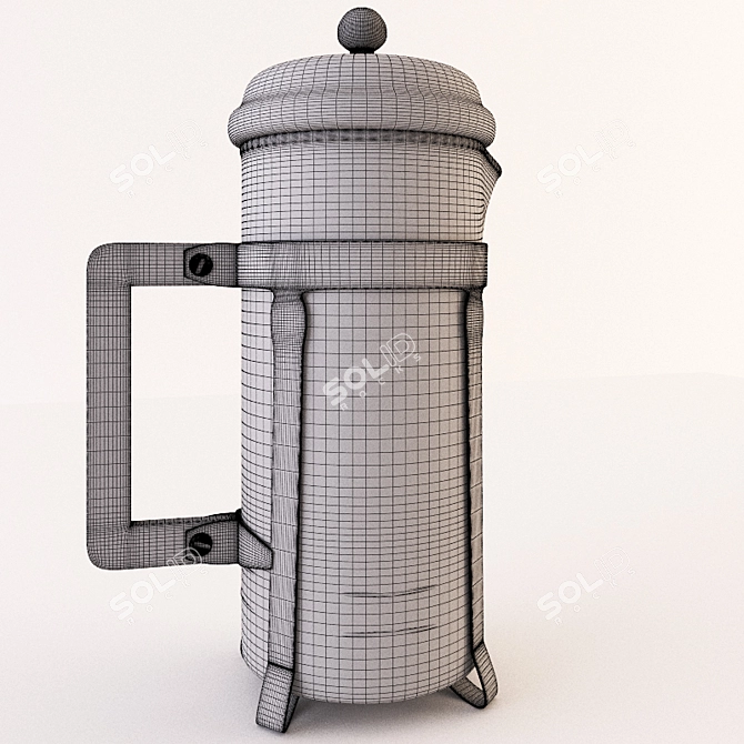 Elegant French Press for Rich Coffee 3D model image 3