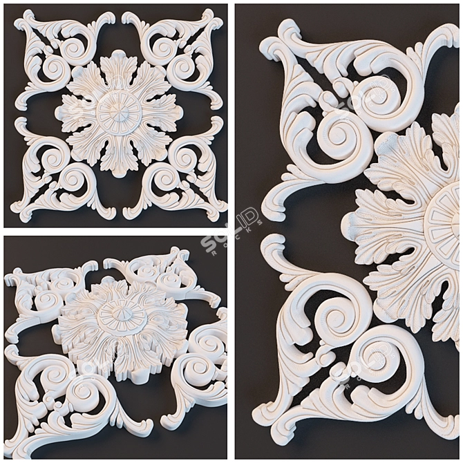 Elegant Fretwork Design 3D model image 1