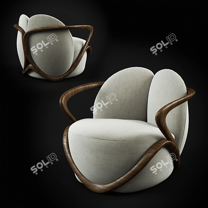 Hug by Giorgetti: Versatile Fabric Options 3D model image 1