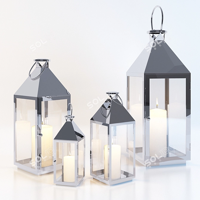 Elegant Glow Lantern Set 3D model image 1