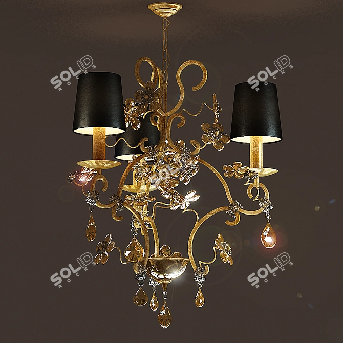 Title: Elegant Fiore Di Foglia Chandelier 3D model image 1