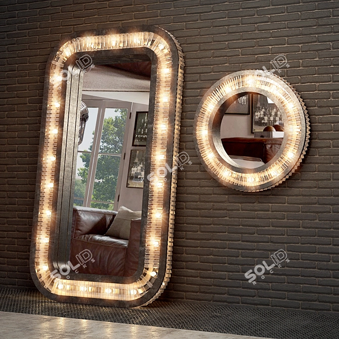 Glamorous Rex Mirror Chandelier 3D model image 1