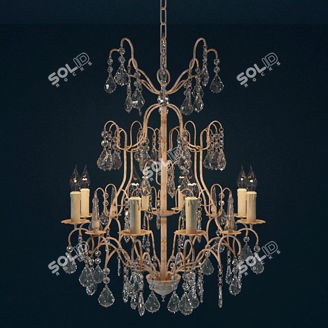 Elegant Victoria Chandelier: Embrace Luxury 3D model image 1