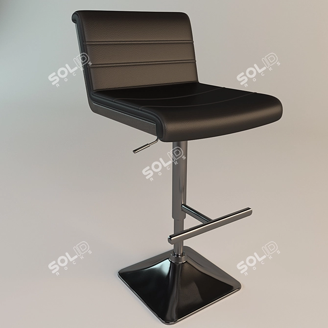 Modern Brown Bar Chair with Height Adjustment and Swivel 3D model image 1