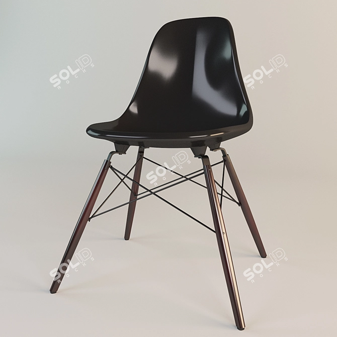 Eames DSW Plastic Side Chair 3D model image 1