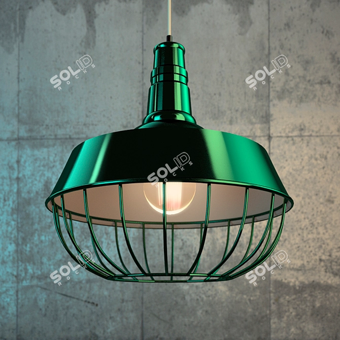 Vintage Industrial Pendant Chandelier 3D model image 1