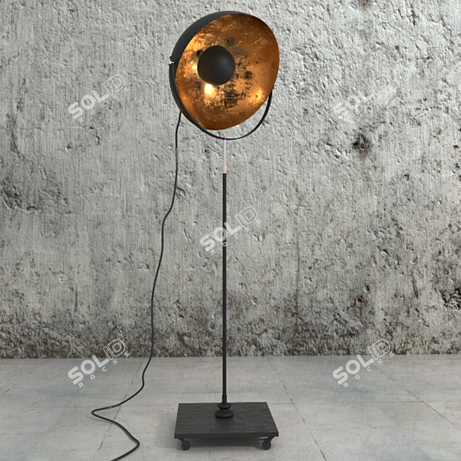 Modern Plastic and Metal Floor Lamp 3D model image 1