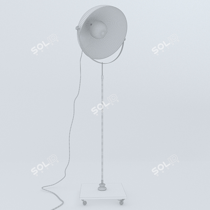 Modern Plastic and Metal Floor Lamp 3D model image 2