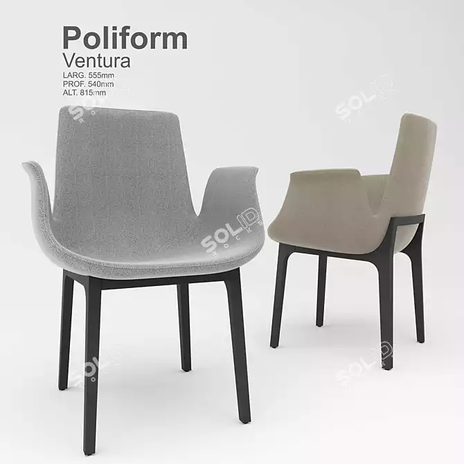  Modern Poliform Ventura Cabinet 3D model image 1