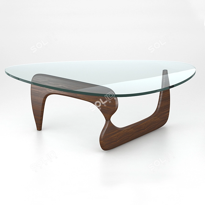 Sleek Marvel Walnut Coffee Table 3D model image 1