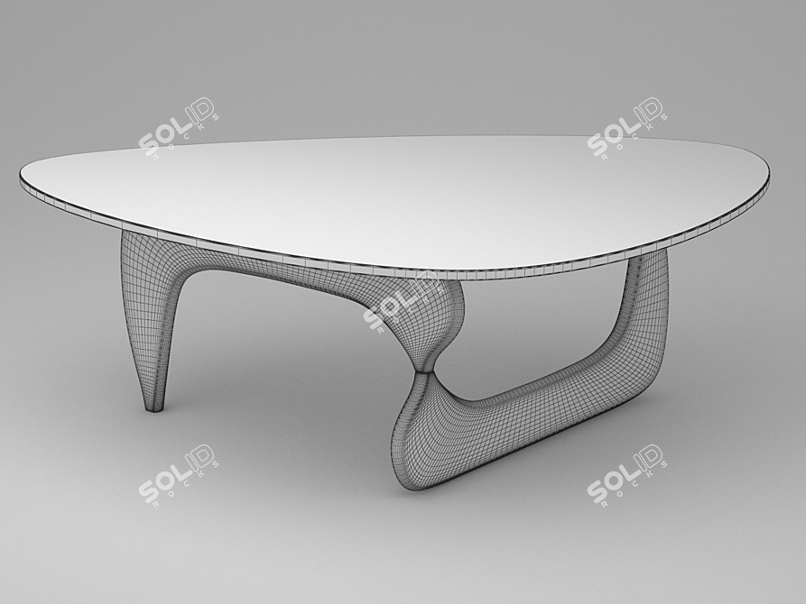 Sleek Marvel Walnut Coffee Table 3D model image 2