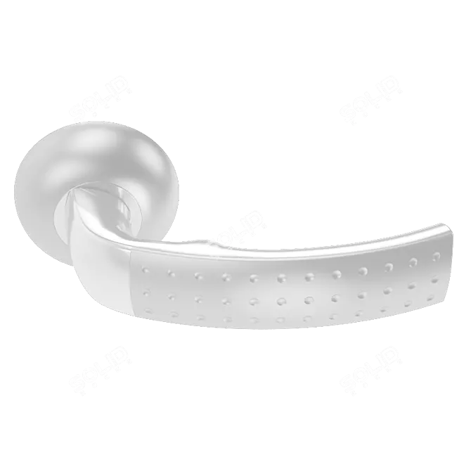 Sleek Silver Door Handle 3D model image 1