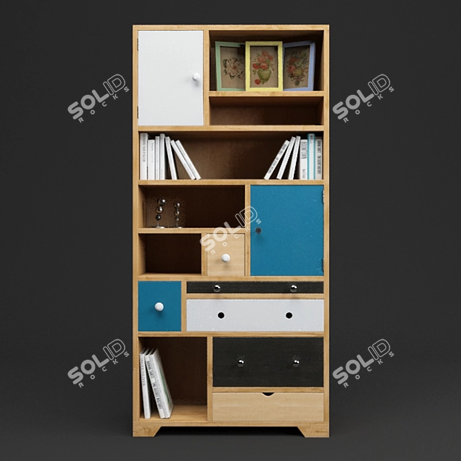 Babalou Oak Shelf 3D model image 1