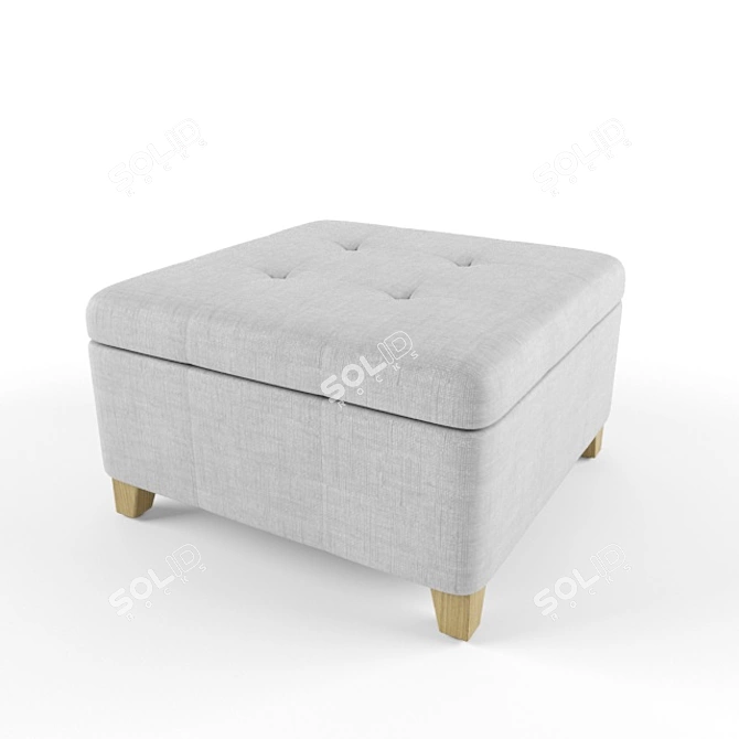 Elegant Upholstered Ottoman 3D model image 1