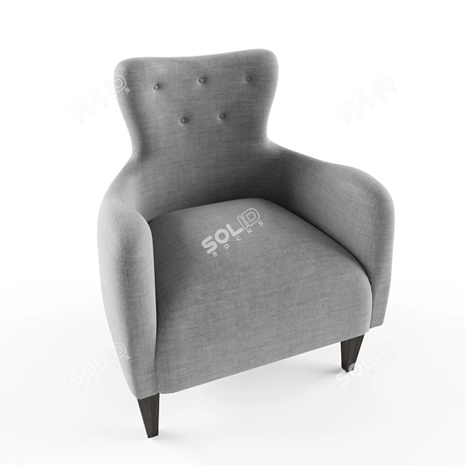 Elegant Wing Chair: Feminine Design 3D model image 1