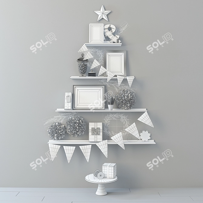 Unique Festive Tree Decor Set 3D model image 3