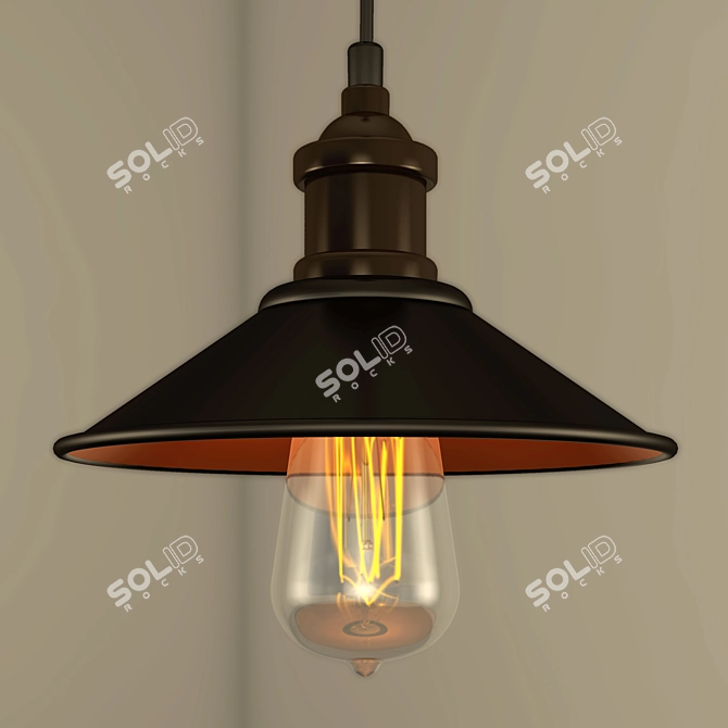 Metal Finish Ceiling Lamp 3D model image 1