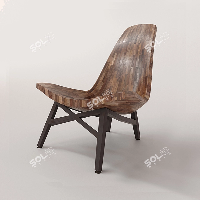 Zen Wooden Chair: Exceptional Design by Bellboy 3D model image 1