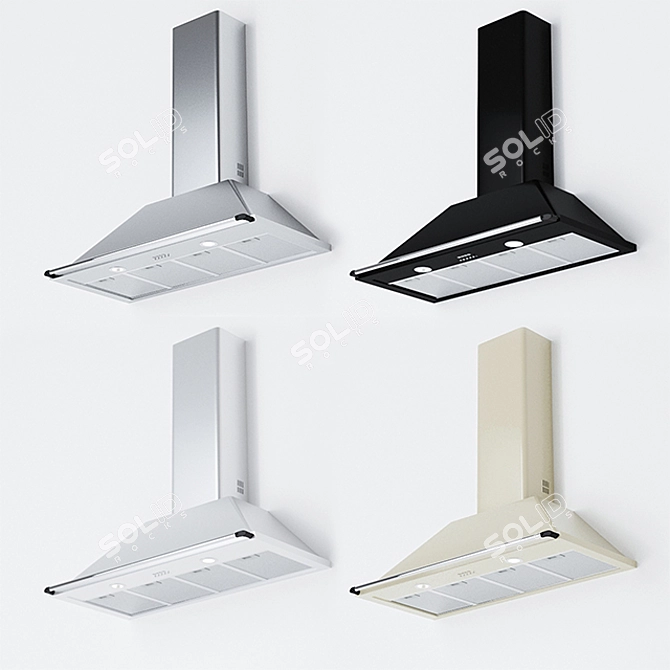 Stylish Smeg KTR90 Range Hood 3D model image 1