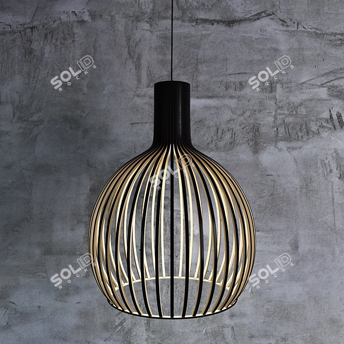 Sleek Scandinavian Octo Lamp 3D model image 1