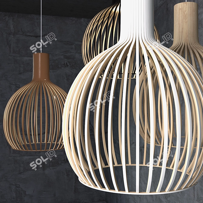 Sleek Scandinavian Octo Lamp 3D model image 2