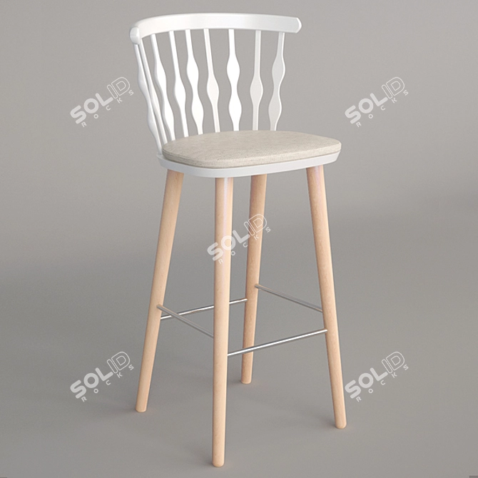 Elegant NUB BQ1452 Barstool: Patricia Urquiola Design 3D model image 2