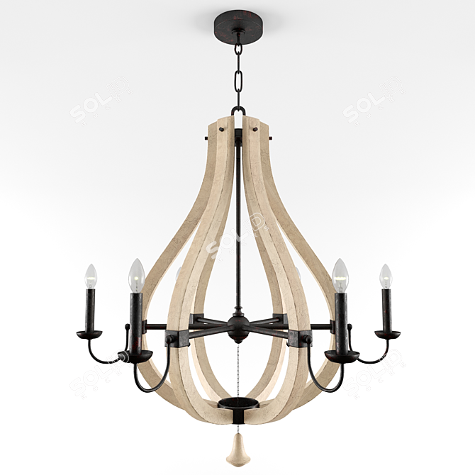 Elegant 22" Chandelier: Middlefield Collection 3D model image 1