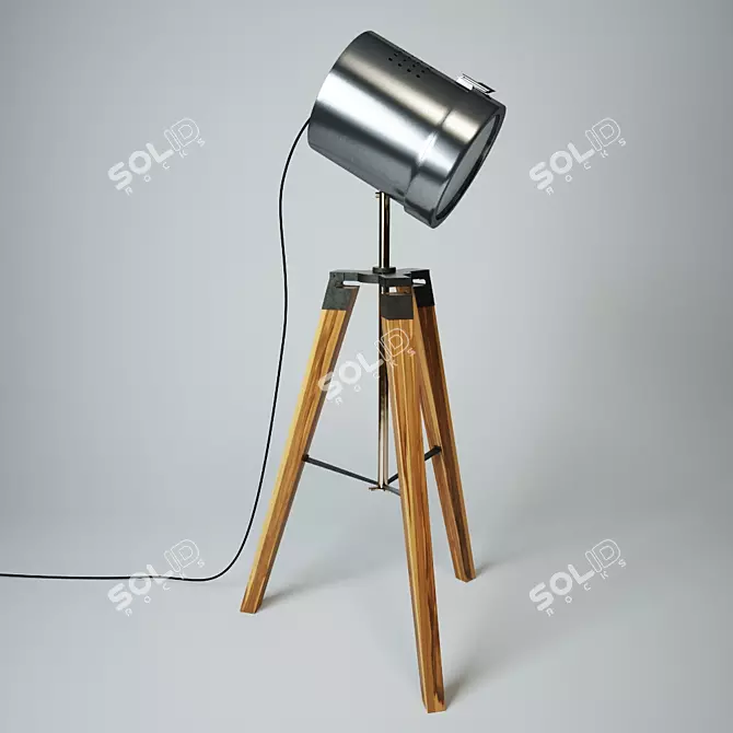 Rustic Studio Tripod Table Lamp 3D model image 1
