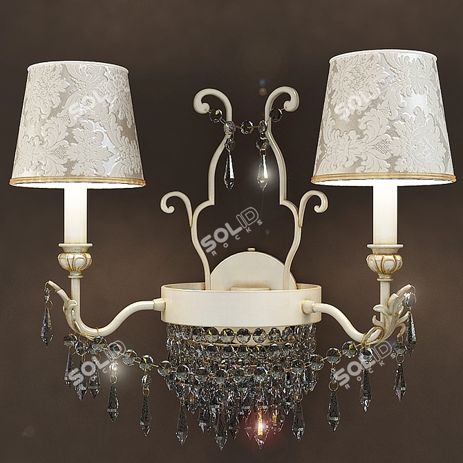 Elegant Masiero Glasse Chandelier 3D model image 1