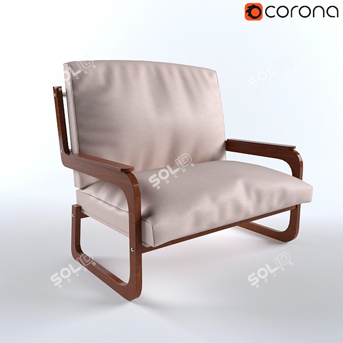 Modern Lounge Chair Hager 3D model image 1