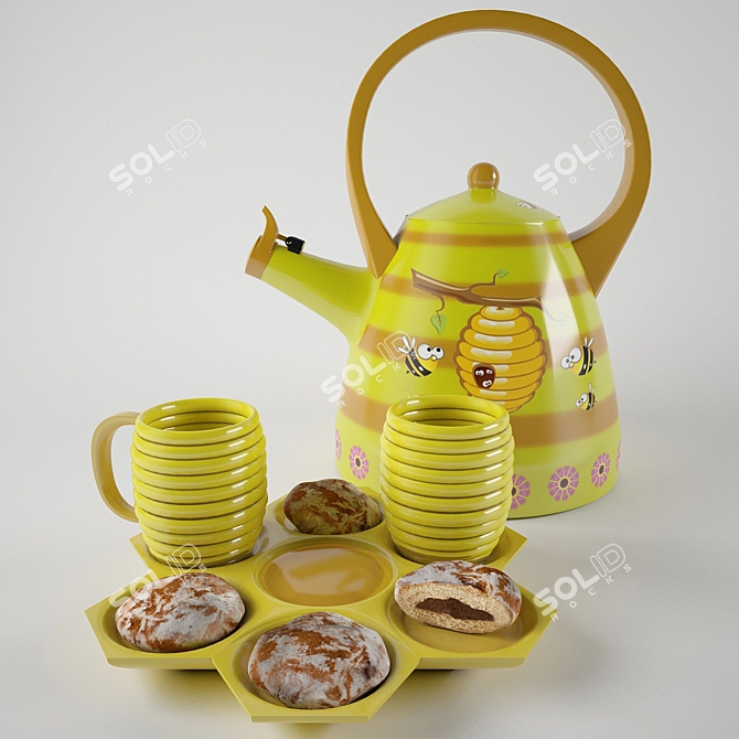 Honey Hive Set 3D model image 1