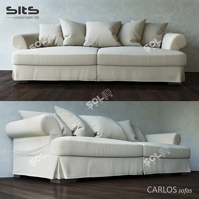 Title: SITS Carlos Sofa - Polish Craftsmanship & Stunning Design 3D model image 1