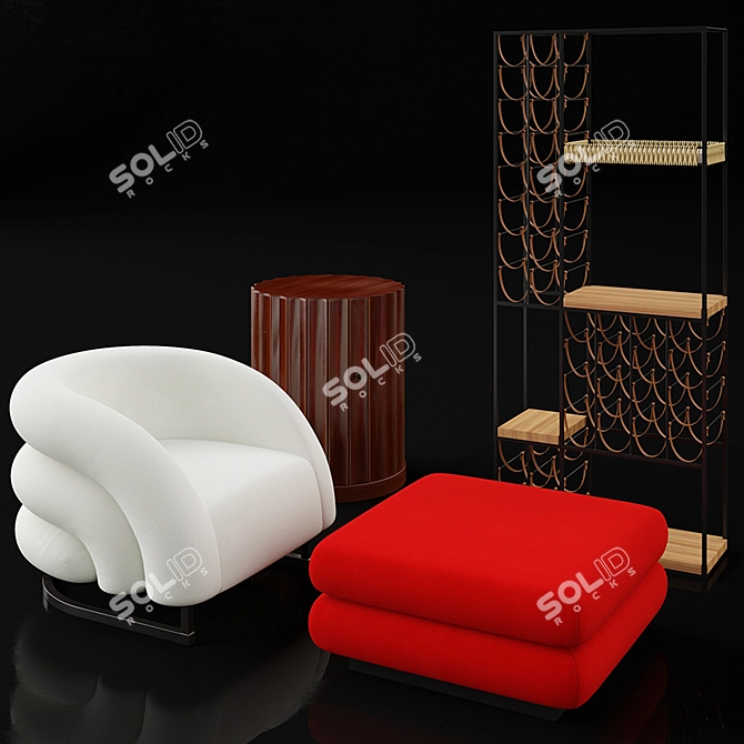 Art Deco Furniture Set 3D model image 1