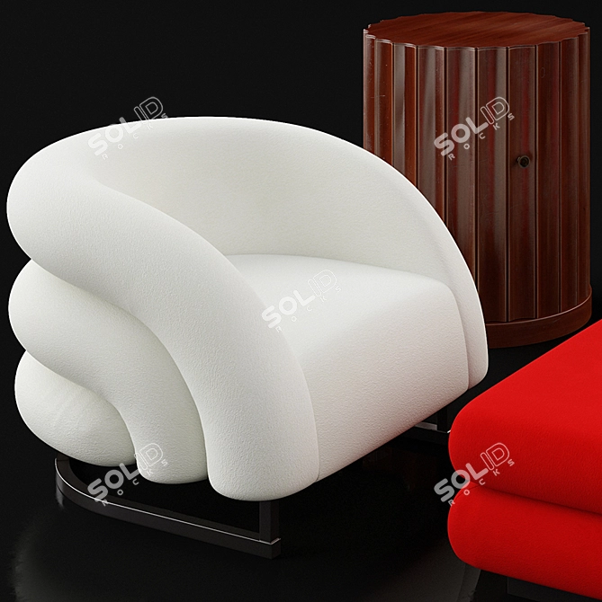 Art Deco Furniture Set 3D model image 2