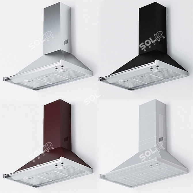 Elegant Smeg Classica Range Hoods 3D model image 1