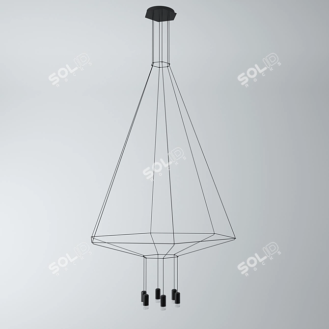 Minimalist Wireflow Pendant Light 3D model image 1