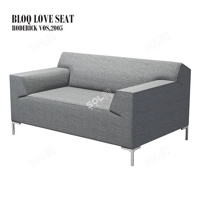 Modern Bloq Love Seat: H 800, W 1520, D 970 3D model image 1