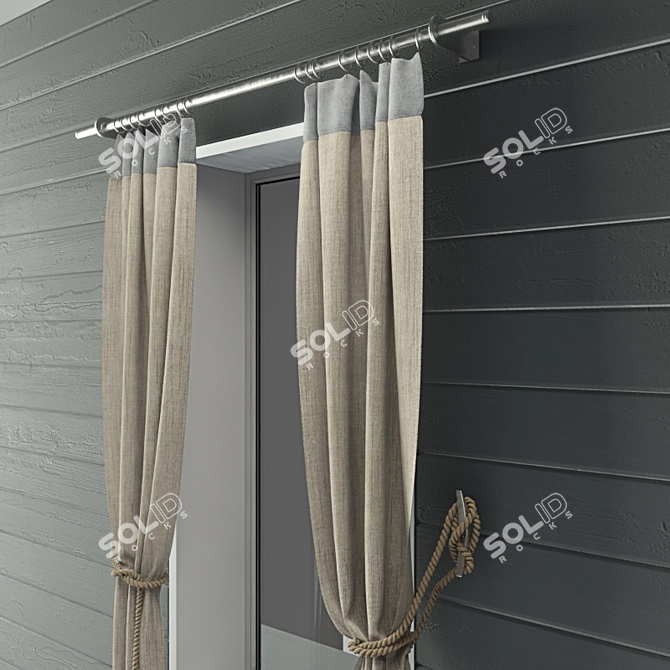 Nautical Rope Curtains & Décor 3D model image 2