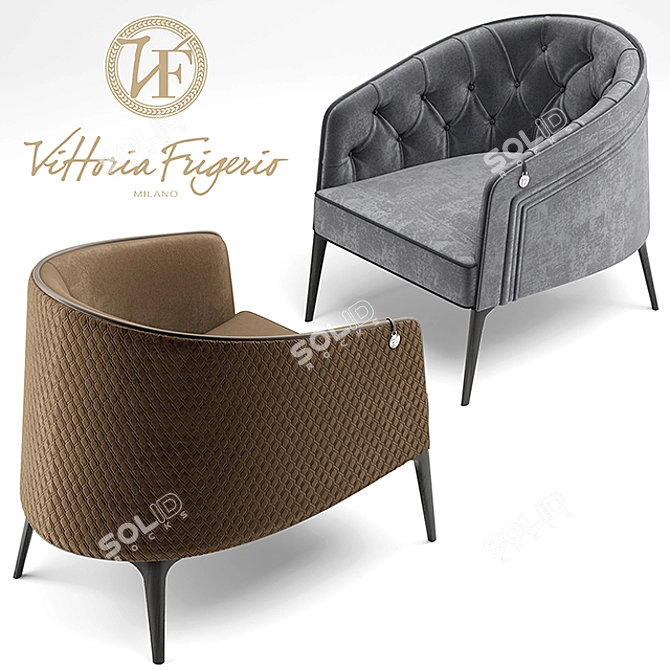 Elegant Vittoria Frigerio Armchairs 3D model image 1