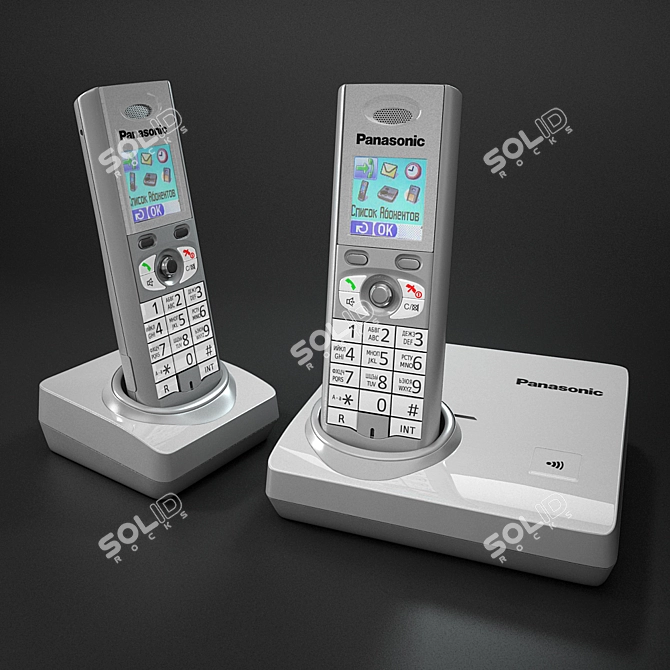 Panasonic KX-TG8205: Sleek Cordless Telephone 3D model image 1
