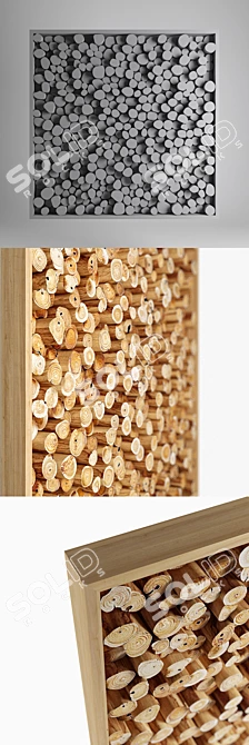 A467 Natural Wood Panel 1000x1000x70mm 3D model image 2