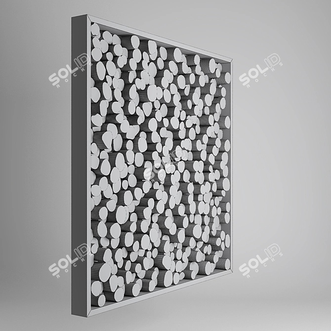 A467 Natural Wood Panel 1000x1000x70mm 3D model image 3