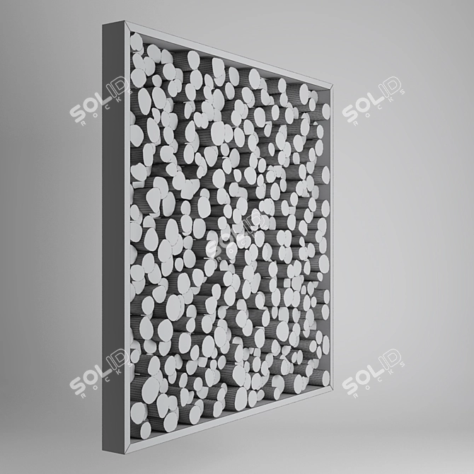 A467 Natural Wood Panel 1000x1000x70mm 3D model image 6