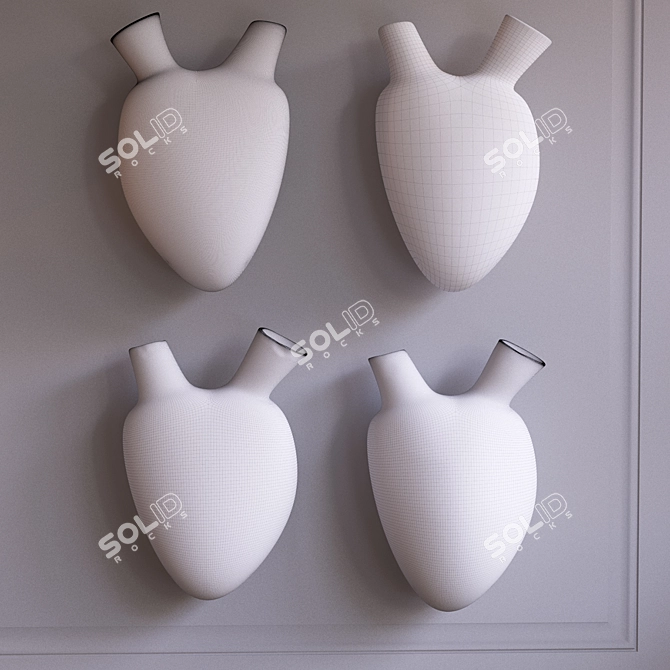 Title: Italian Handcrafted Ceramic Vases 3D model image 3