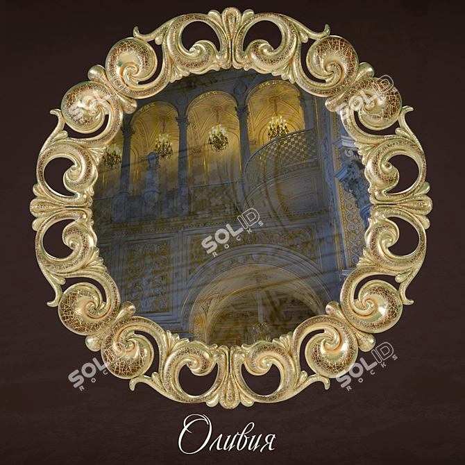 Elegant Round Mirror Olivia 3D model image 1